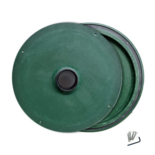 24" GMH Fiberglass Lid c/w 4" ABS Coupling